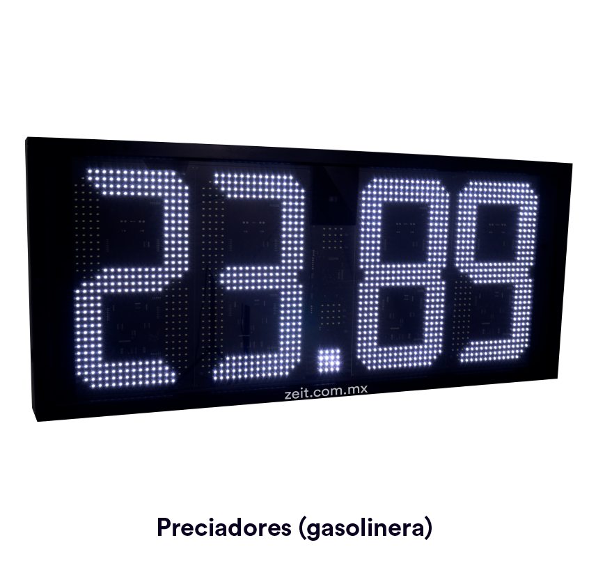 Preciadores para gasolinera de calidad premium fabricados por zeit led en monterrey